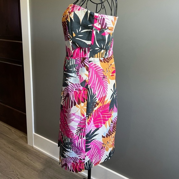 Banana Republic Silk Tropical Safari Strapless Dress Size 4 - Picture 3 of 9